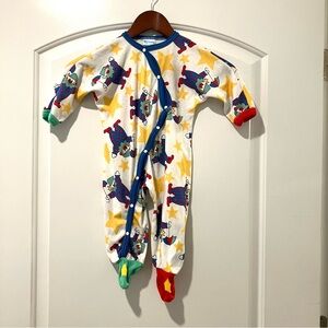 VTG Carter’s Baby Footed Snap Closure Romper/ Sleeper Clown Print Sz 6-9M
